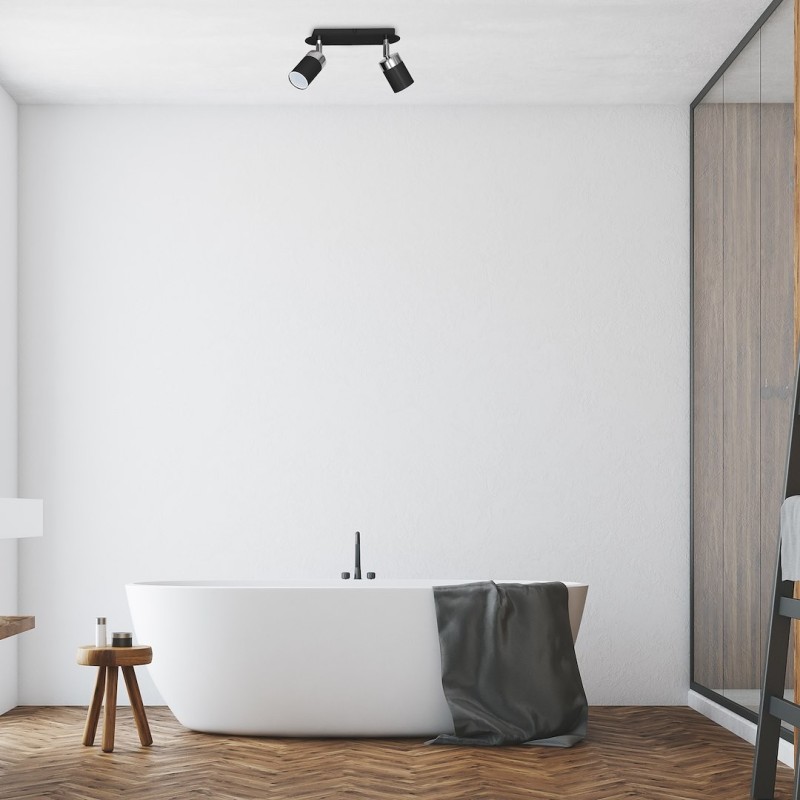 Lámpara de techo JOKER NEGRO/CROMO 2xGU10