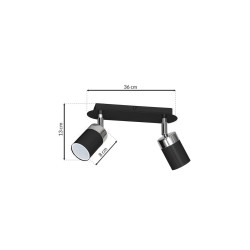 Deckenleuchte JOKER SCHWARZ/CHROM 2xGU10