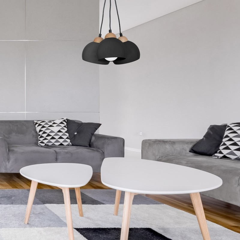 Lámpara colgante DAMA BLACK 3xE27