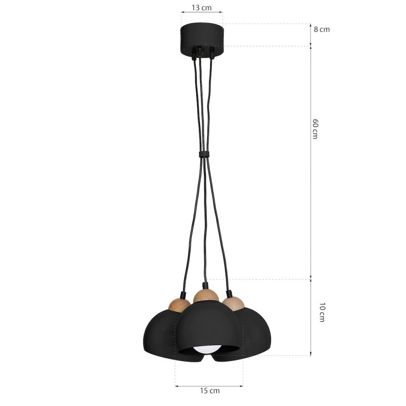 DAMA BLACK pendant lamp 3xE27