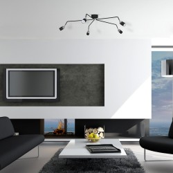 JOKER BLACK/CHROME Ceiling Lamp 5xGU10