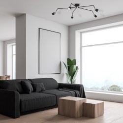 Deckenleuchte JOKER SCHWARZ/CHROM 5xGU10