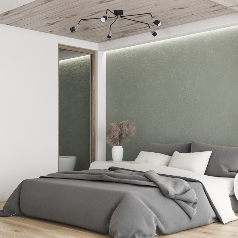 JOKER BLACK/CHROME Ceiling Lamp 5xGU10