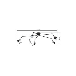 JOKER BLACK/CHROME Ceiling Lamp 5xGU10