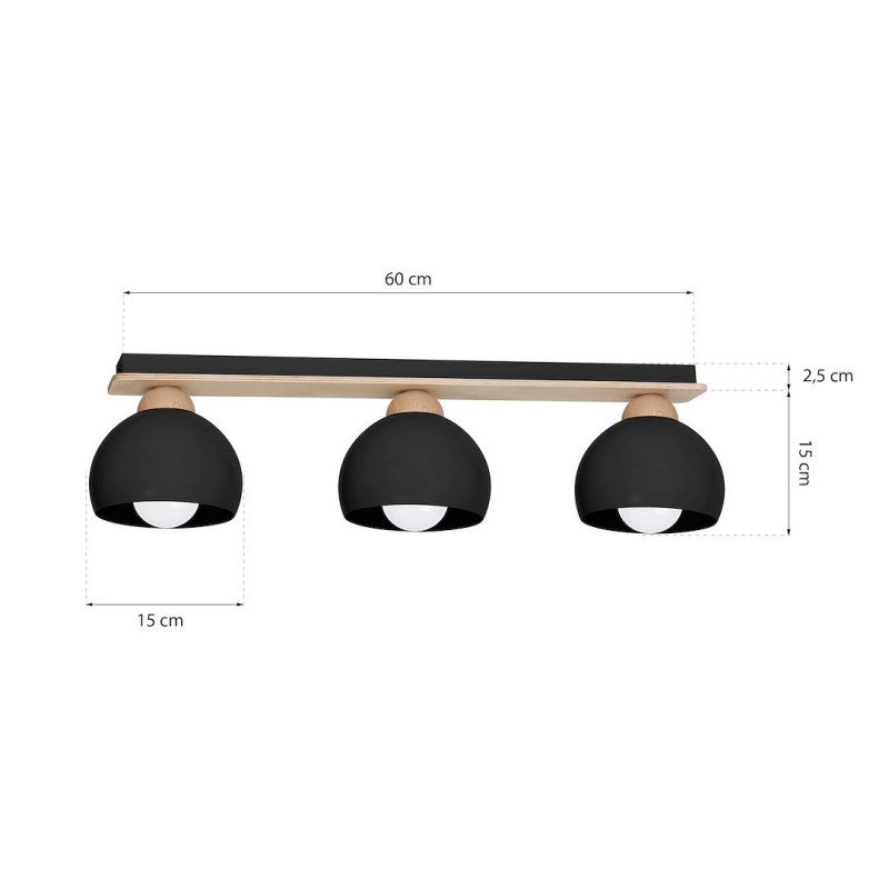 DAMA BLACK ceiling lamp 3xE27