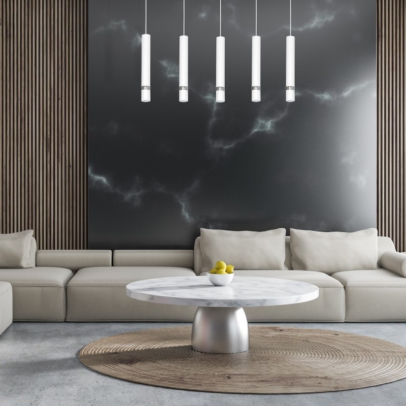JOKER WHITE/CHROME Pendant Lamp 5xGU10