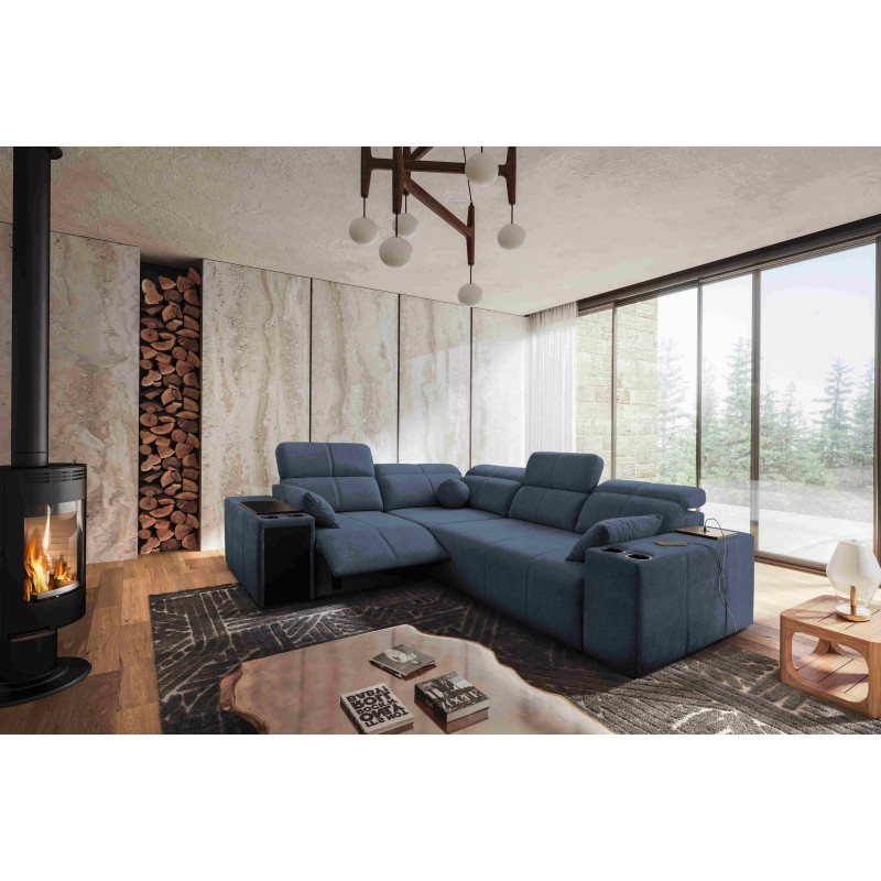 Milano II Mix Ecksofa mit Schlaffunktion und Relax Plecionka, Verita 76