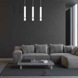 Hängelampe JOKER WEISS/CHROM 3xGU10