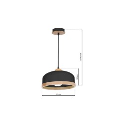 STUDIO BLACK Hanging Lamp 1xE27