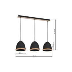 STUDIO BLACK Hanging Lamp 3xE27