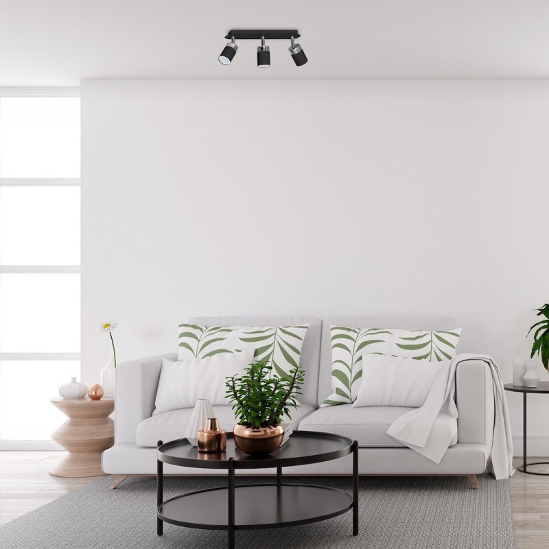 JOKER BLACK/CHROME Ceiling Lamp 3xGU10