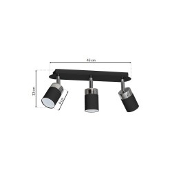 JOKER BLACK/CHROME Ceiling Lamp 3xGU10