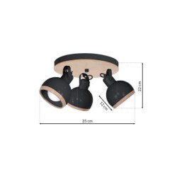 Стельова лампа OVAL BLACK 3xE27