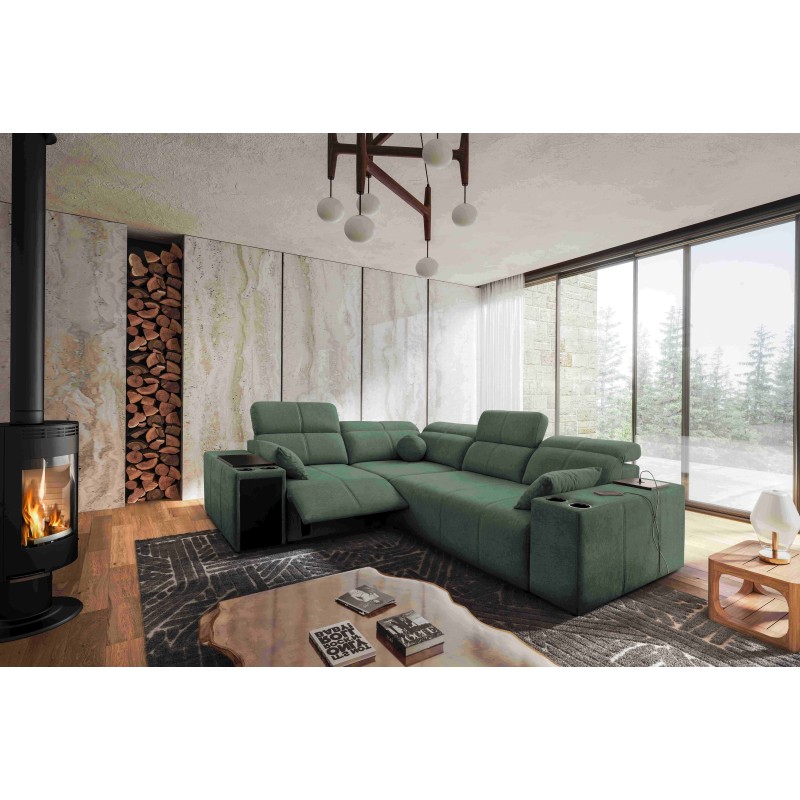 Milano II Mix corner sofa with sleeping and relaxation function, Plecionka, Verita 75