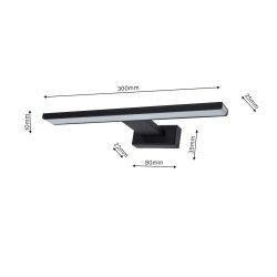 SHINE BLACK Wall Lamp 30cm 7W LED
