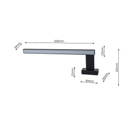 SHINE BLACK 45cm 11W LED Wall Sconce