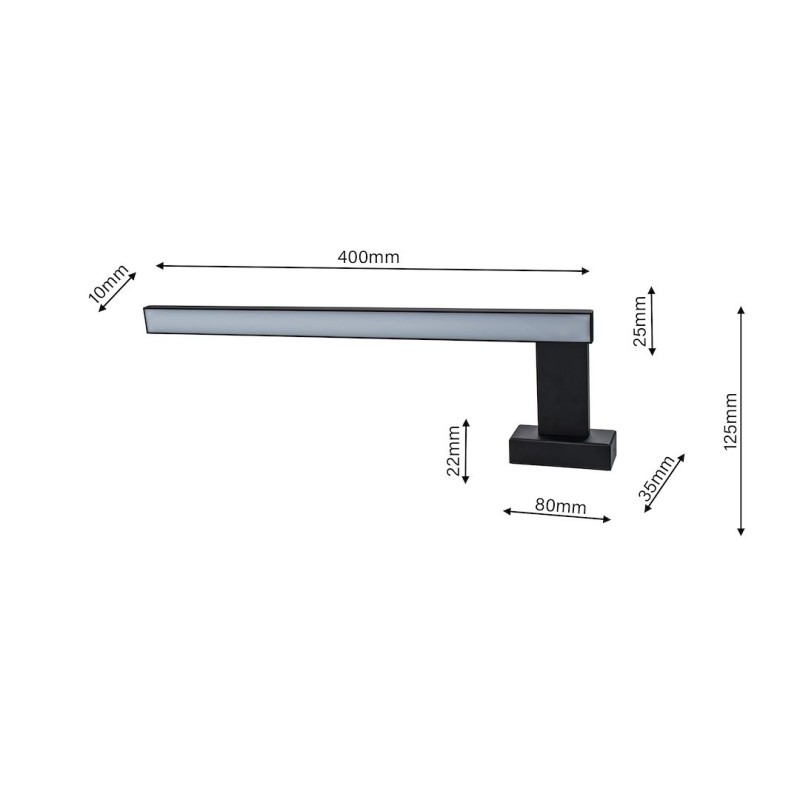 Wandleuchte SHINE BLACK 45cm 11W LED