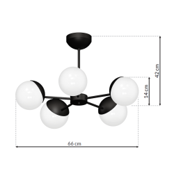 Kronleuchter SFERA BLACK 5xE14