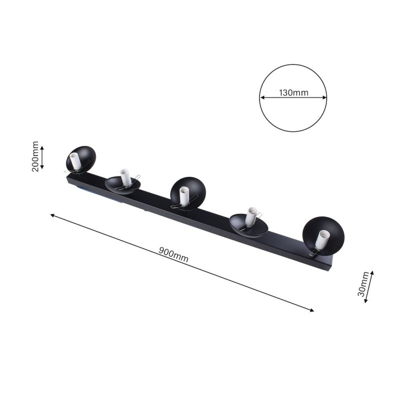 Deckenleuchte SFERA BLACK 5xE14