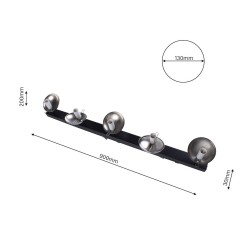 SFERA BLACK/CHROME Ceiling Lamp 5xE14