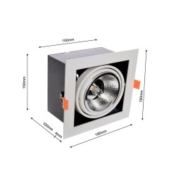 Montura Empotrada Plaza 1xGU10 AR111 Blanco