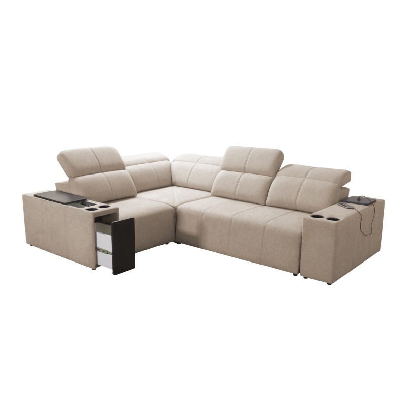 Ecksofa Milano II Mix mit Schlaffunktion und Relaxfunktion Plecionka, Verita 39