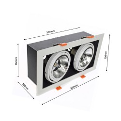 Recessed Fixture Plaza 2xGU10 AR111 White