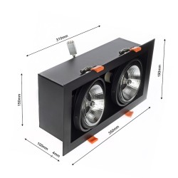 Recessed Frame Plaza 2xGU10 AR111 Black