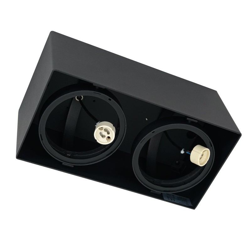 Montaje Superficial Plaza 2xGU10 AR111 Negro