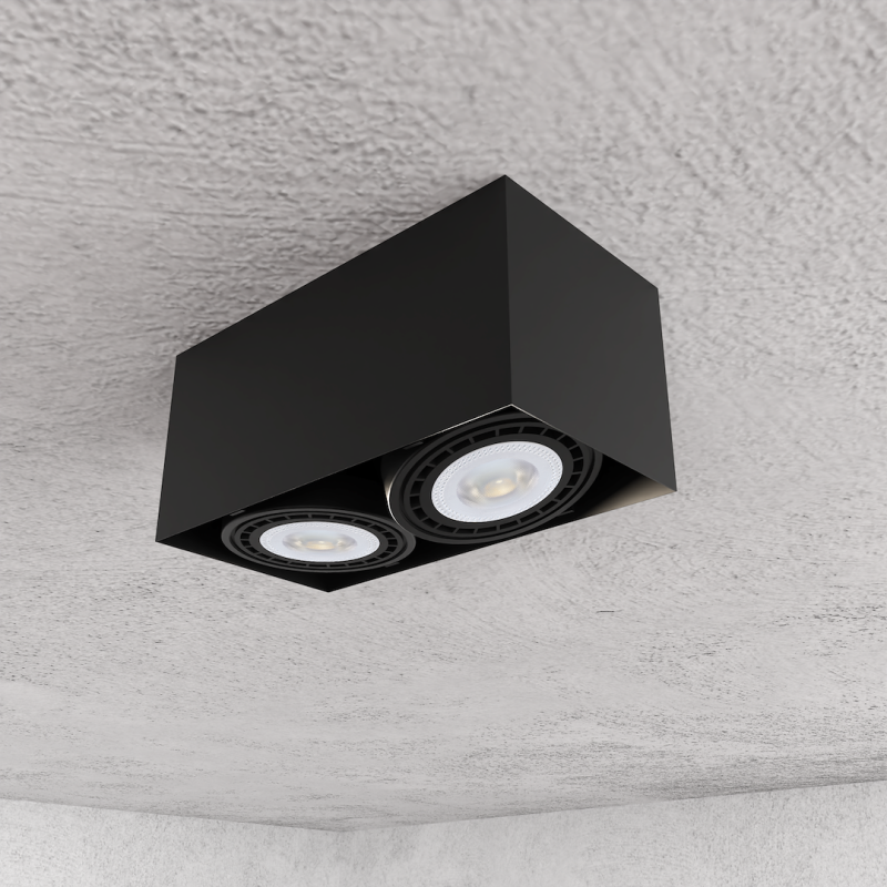 Surface Mounted Fixture Plaza 2xGU10 AR111 Black