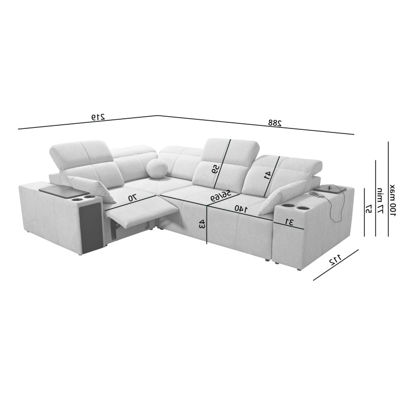 Milano II Mix corner sofa with sleeping and relaxation function, Plecionka, Verita 39