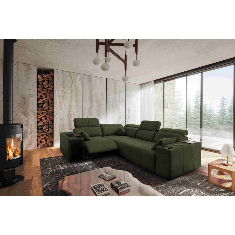 Ecksofa Milano II Mix mit Schlaffunktion und Relaxfunktion Plecionka, Verita 39