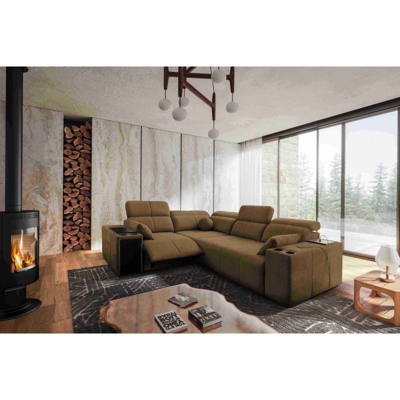 Ecksofa Milano II Mix mit Schlaffunktion und Relax-Funktion Plecionka, Verita 28