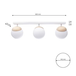 Lampa sufitowa SFERA WOOD 3xE14