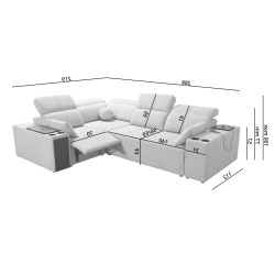Milano II Mix corner sofa with sleeping and relaxation function, Plecionka, Verita 28