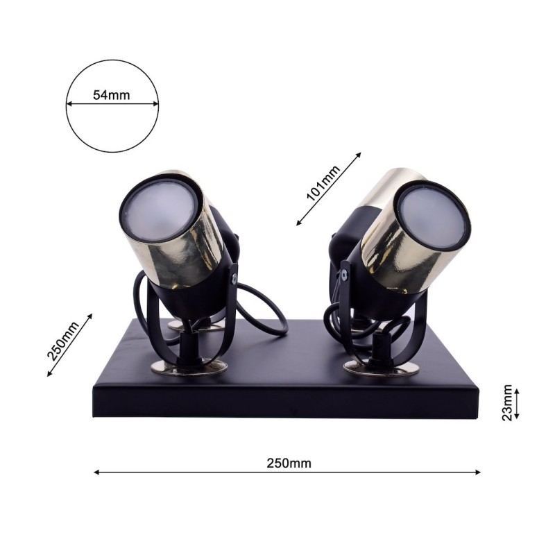 WILSON BLACK Ceiling Lamp 4xGU10