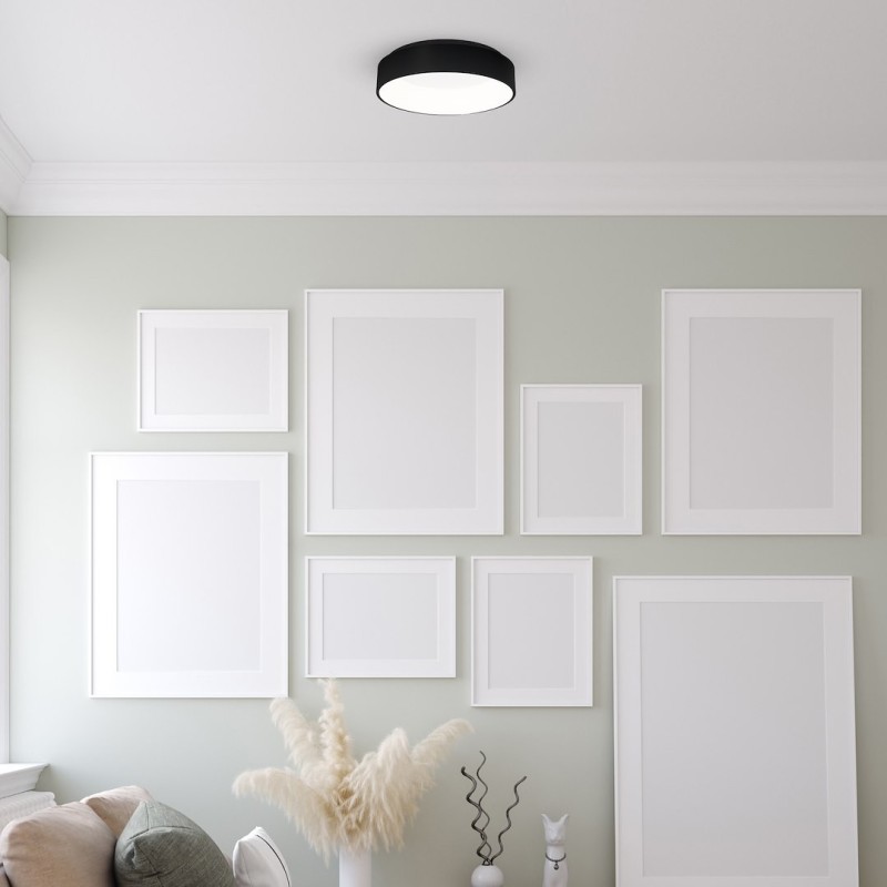 OHIO BLACK Ceiling Light 40W LED 3000K-4000K Ø450mm