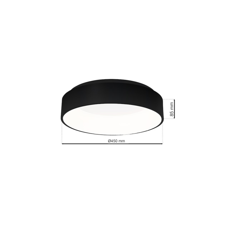 Deckenleuchte OHIO BLACK 40W LED 3000K-4000K Ø450mm