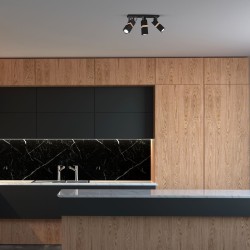 Deckenleuchte VIDAR BLACK 3xGU10