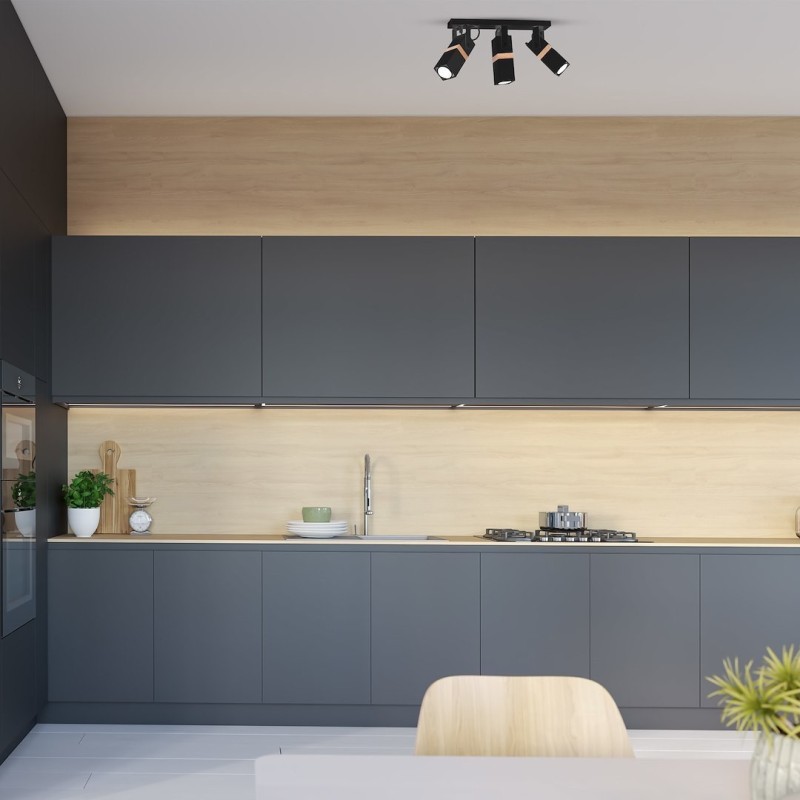 Deckenleuchte VIDAR BLACK 3xGU10