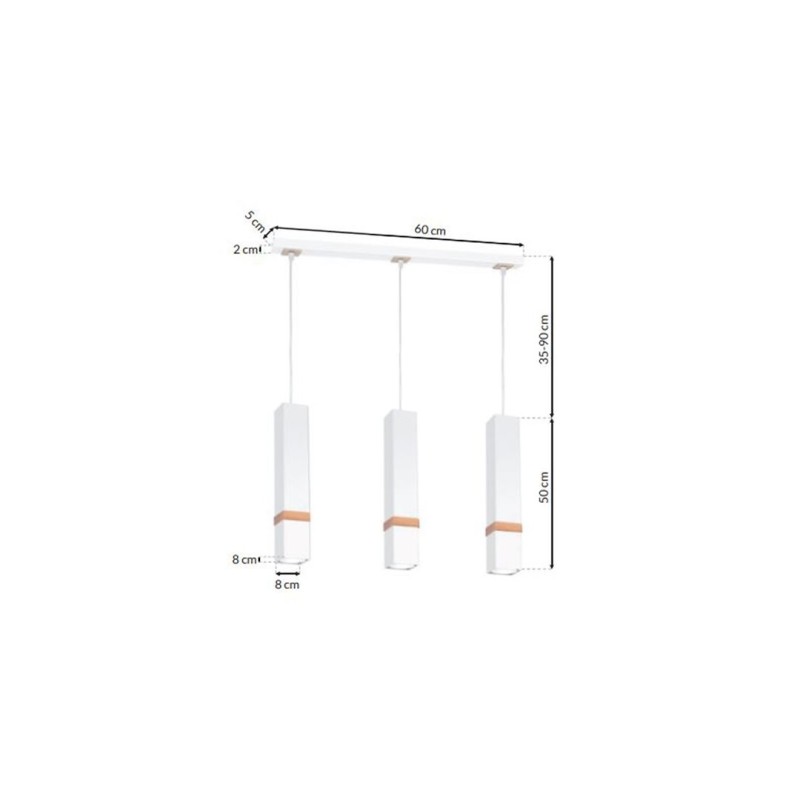 Hängelampe VIDAR WHITE 3xGU10