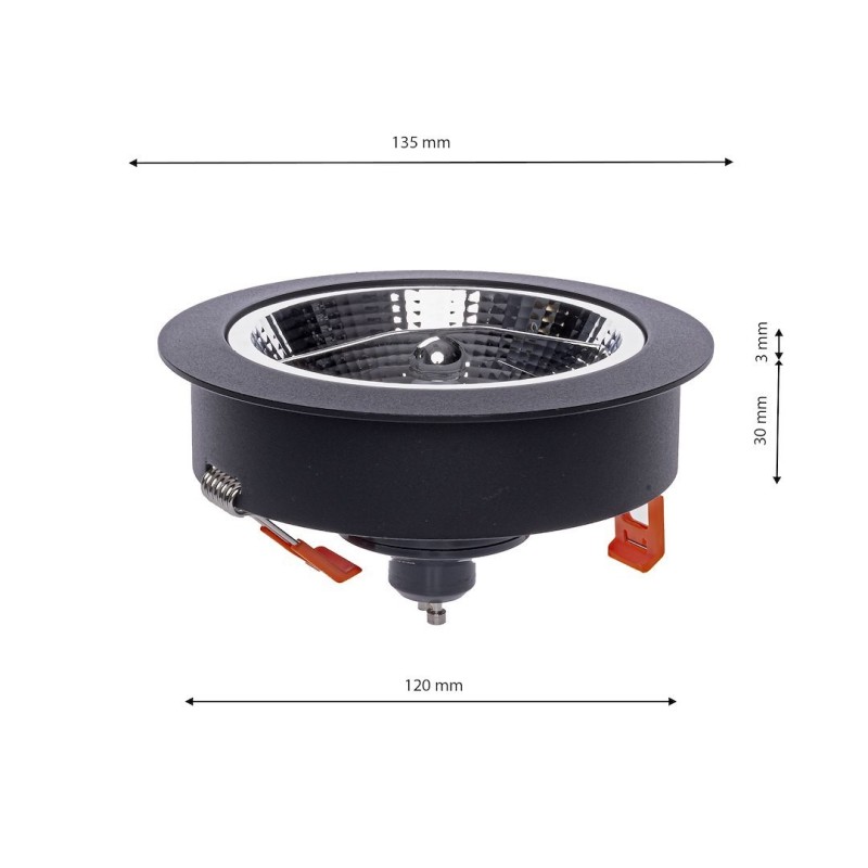 Redondo Black Recessed Fixture 1xAR111 GU10