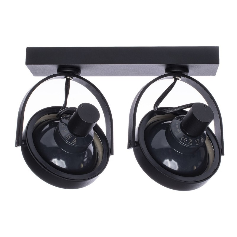 Surface-mounted fixture Lugar Black 2xAR111 GU10
