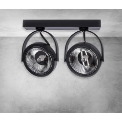 Surface-mounted fixture Lugar Black 2xAR111 GU10