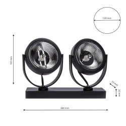 Luminaria de superficie Lugar Negro 2xAR111 GU10