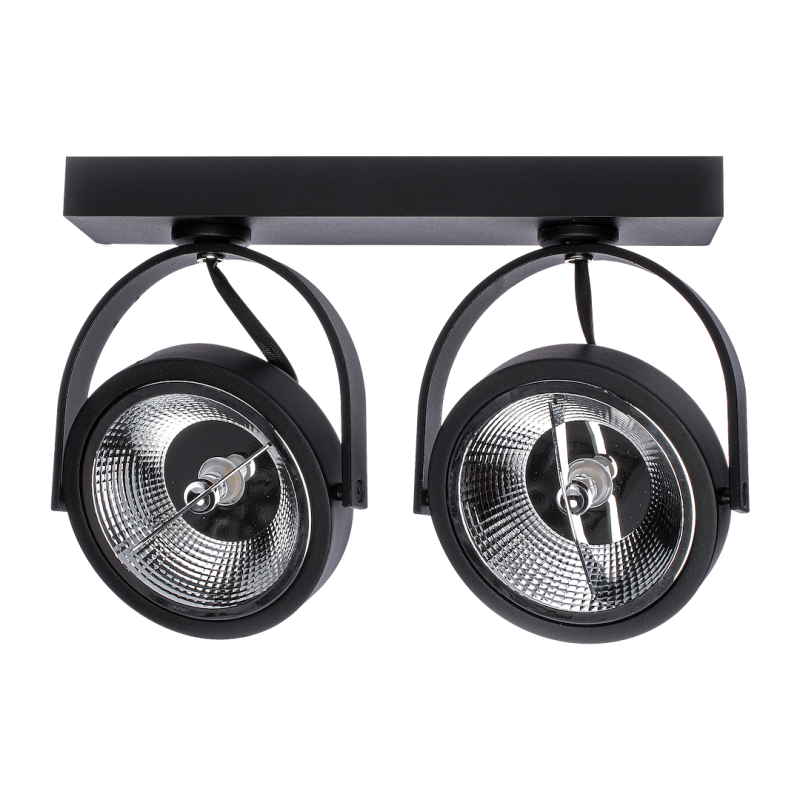 Surface-mounted fixture Lugar Black 2xAR111 GU10
