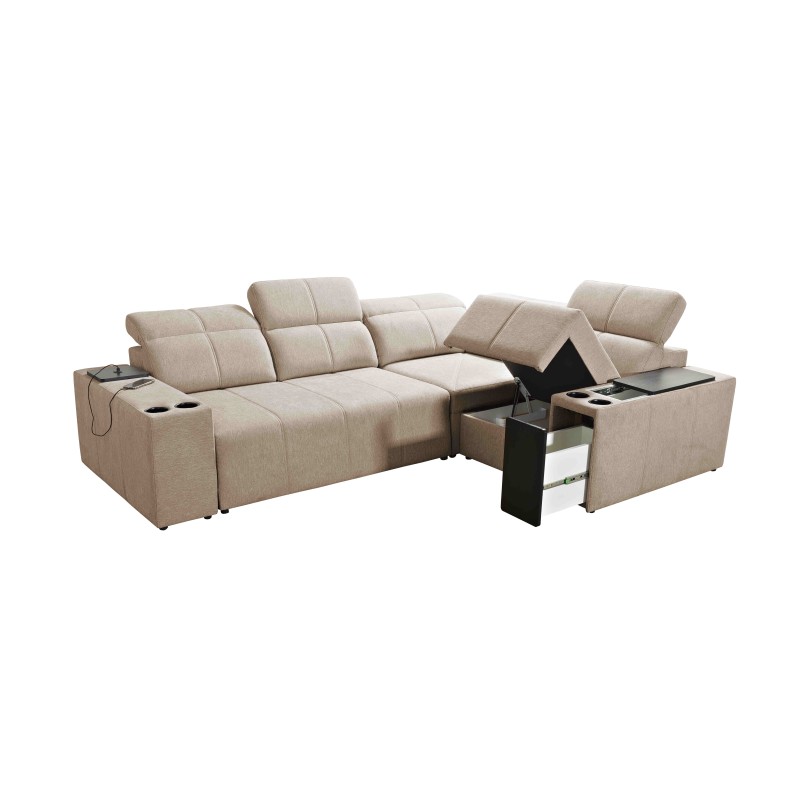Milano II corner sofa with sleeping function – Woven Fabric, Verita 80 Verita 09