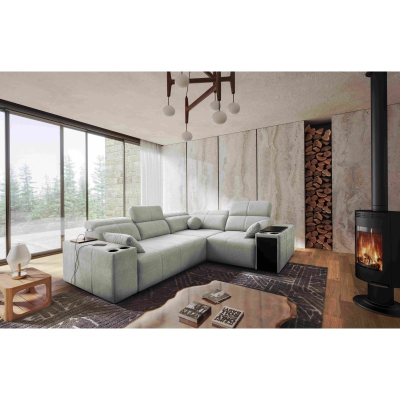 Ecksofa Milano II mit Schlaffunktion – Flechtwerk, Verita 80 Verita 09