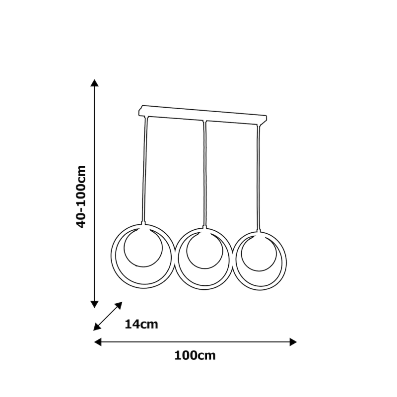 Підвісна лампа BOSTON 3xE14