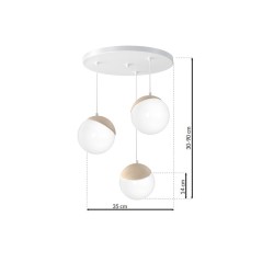 SFERA WOOD Hanging Lamp 3xE14